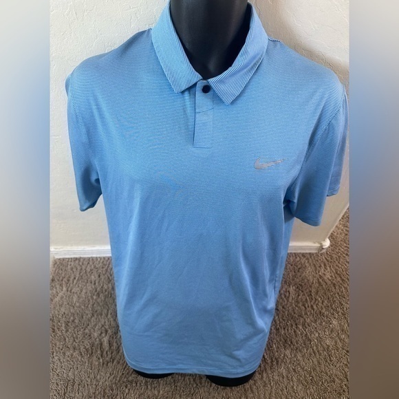 Nike Other - Men’s used Tiger Woods TW Nike polo golf shirt blue size S small stripes